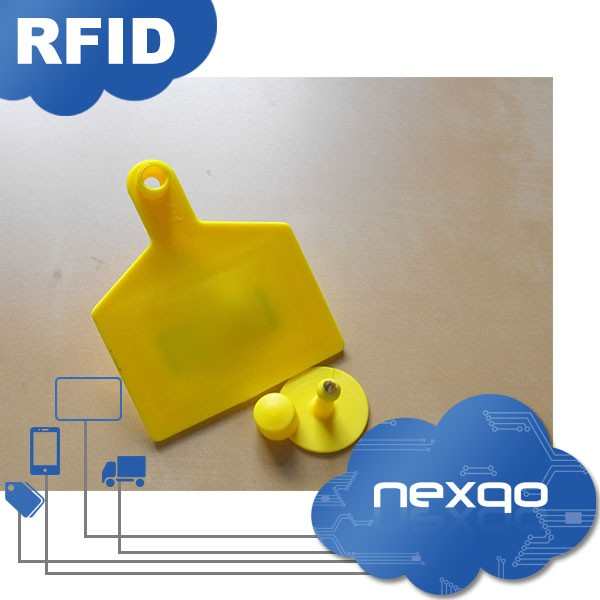 Ternak Hewan Pelacakan UHF Long Range RFID Ear Tag