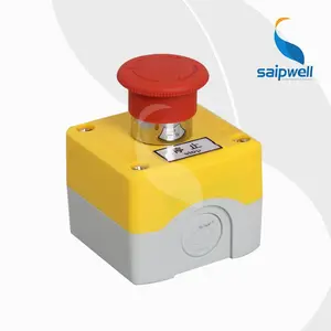 Waterproof Push Button Box SAIP/SAIPWELL 1 Way ABS IP65 Waterproof LED Signal Lamp Emergency Stop Push Button Box