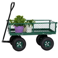 Ağır plaj vagon 4 tekerlekler yardımcı açık bahçe arabası/bahçe alet arabası/el arabası