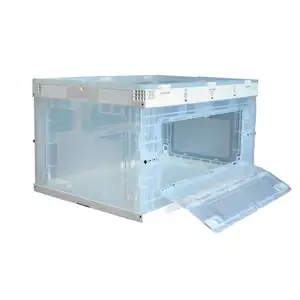 Dễ Dàng Mở Rõ Ràng Nhựa Thực Phẩm Búp Bê Gấp Công Cụ Xe Tải Stackable Thùng Container Box Với Bìa