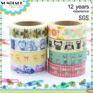 Diseño Floral japonés Washi cinta adhesiva/etiqueta de papel para niños estacionario SOMITAPE