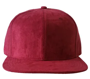 بيع بالجملة تخصيص قبعة Snapback من جلد الغزال المارون ، أزياء حزام جلد أسود 6 لوحة حزام جلد الغزال الرجال