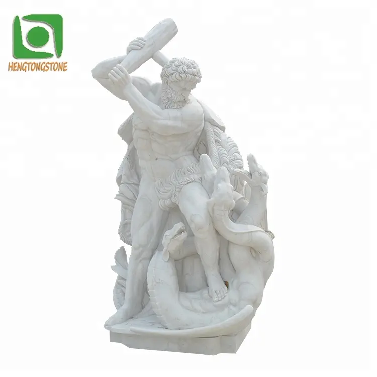 Famosa Greco di Pietra All'aperto Uomo Nudo Statua Con Il Serpente Scultura