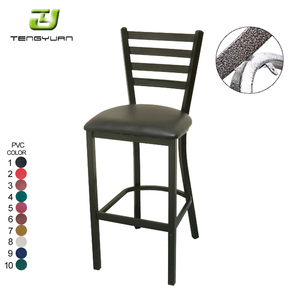 Tabourets <span class=keywords><strong>de</strong></span> <span class=keywords><strong>bar</strong></span> modernes en fer avec dossier, hauteur comptoir, rembourrés – Mobilier commercial d'<span class=keywords><strong>occasion</strong></span> pour café et cuisine - Product Image 4