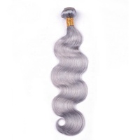 Cheveux Humains Brésiliens Remy 100% pour Tissage, en Vrac, à Crocheter, Couleur Grise Naturelle