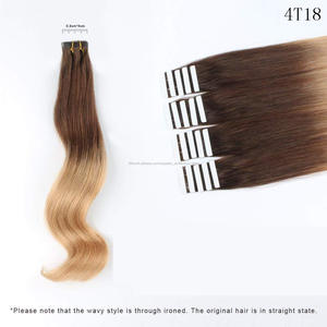 Deux Tons T4/18 <span class=keywords><strong>Brun</strong></span> Blonde ombre remy bande dans les extensions de cheveux - Product Image 3