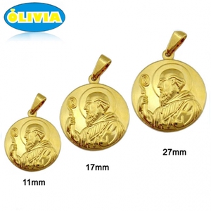 Le catholicisme guadalupe acier inoxydable <span class=keywords><strong>18</strong></span> k plaqué or conceptions hommes vierge marie religieux pendentif - Product Image 3