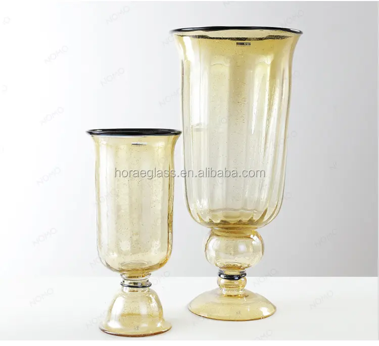 Gouden Bloem Wijn En Martini Glas Vazen, Handgeblazen Enkele Bloem Glas Bud Vaas