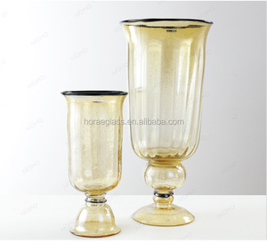Vases en <span class=keywords><strong>verre</strong></span> à vin et Martini, <span class=keywords><strong>Vase</strong></span> de fleur simple <span class=keywords><strong>soufflé</strong></span> à la main, de couleur dorée, - Product Image 1