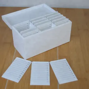15 टाइल्स सफेद संगमरमर एक्रिलिक चलाओ भंडारण बॉक्स के साथ काले नसों