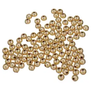 Größe 2mm 3mm 4mm 5mm 6mm 8mm 14K gold gefüllt matte runde beschichtet kupfer perlen