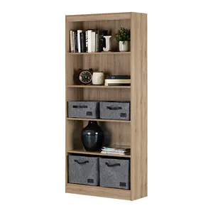 Furniture Wood 5-shelf Bookcase,high quality bookshelf modern