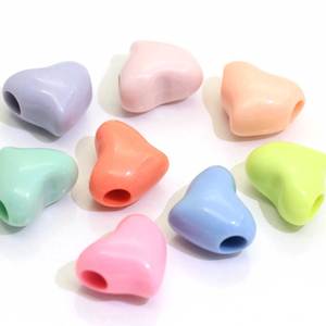 Perles <span class=keywords><strong>en</strong></span> vrac avec cœur Pastel <span class=keywords><strong>en</strong></span> acrylique, avec grand trou de 4mm, perles <span class=keywords><strong>en</strong></span> <span class=keywords><strong>plastique</strong></span> pour la fabrication de bijoux, vente <span class=keywords><strong>en</strong></span> gros - Product Image 2
