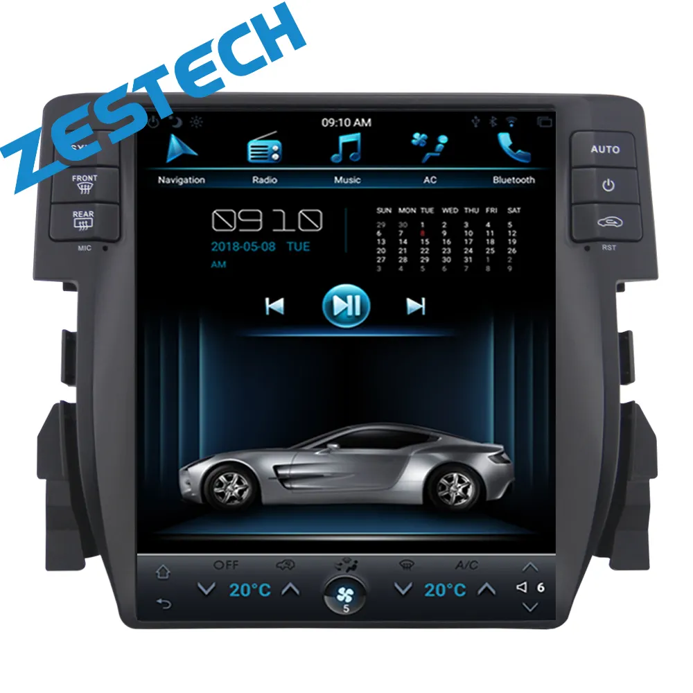 Tesla Vertical pantalla Android sistema de Radio de coche DVD GPS de navegación para Honda Civic 2016, 2017, 2018 3/4G wifi cámara