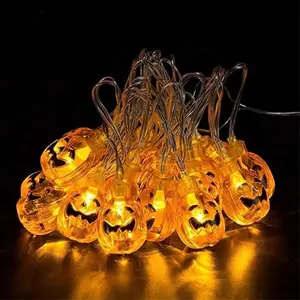 hantu operator Suppliers-Tahan Air Halloween Natal Dekorasi Lampu Dioperasikan 20 LED Peri Lampu 3D Labu String Lampu