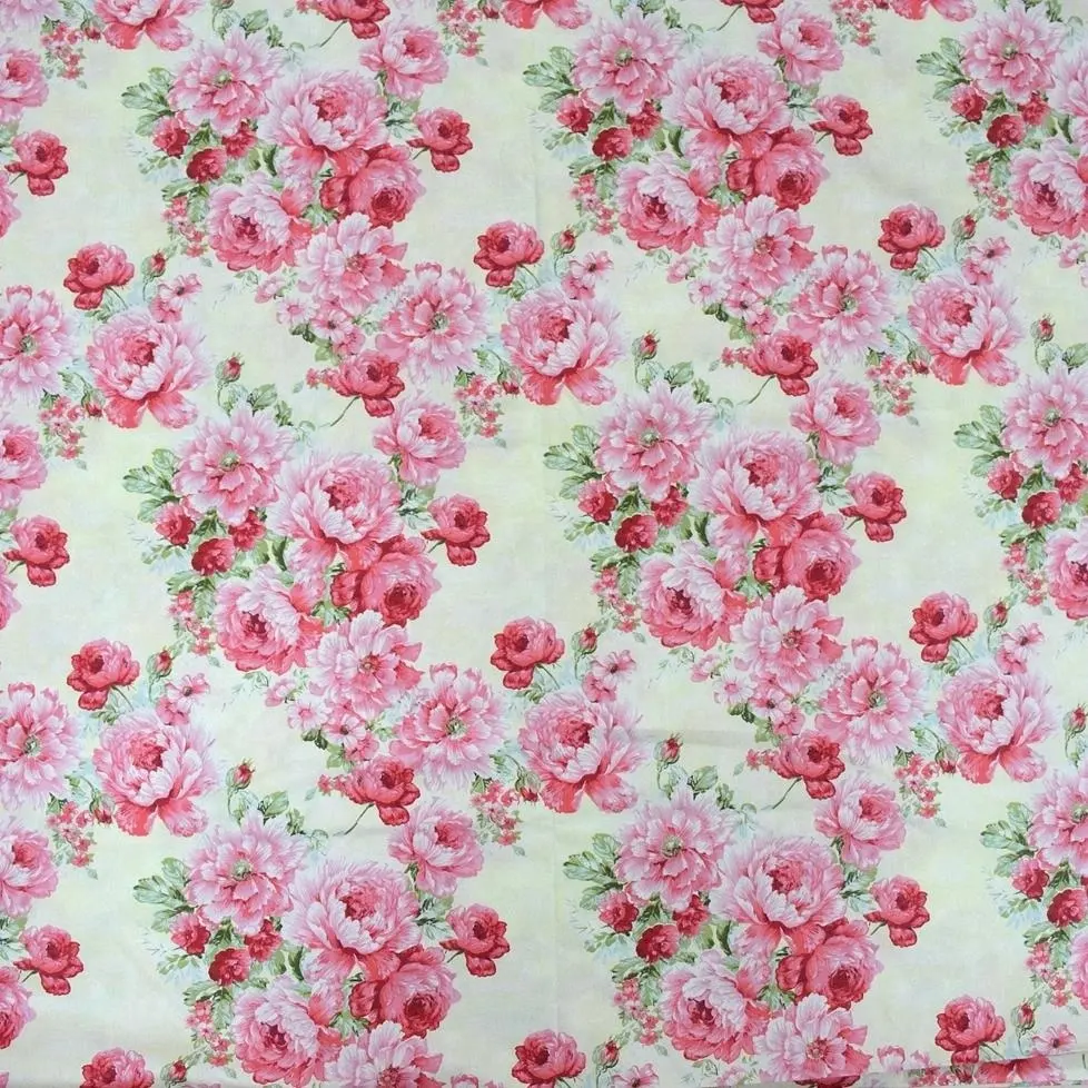 Nova série floral de algodão sarja de 160cm, tecido de algodão, pano de patchwork, material para costura, acolchoamento de gordura