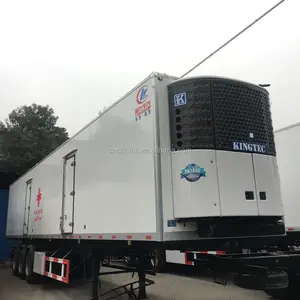 3 axle 30ton Refrigerated van box semi trailer with Thermo King reefer power unit