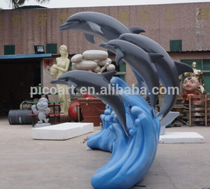 escultura de fibra de vidrio, escultura de <span class=keywords><strong>delfines</strong></span> para la decoración del parque - Product Image 2