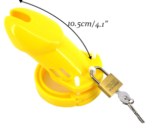 Cage de chasteté en plastique jaune avec serrure numérotée pour homme, prix d'usine, anti-masturbation, modèle Standdrd <span class=keywords><strong>CB6000</strong></span> - Product Image 5