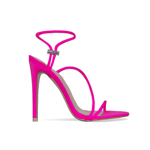 2025 Factory Custom Pointed High Heel lycra Material Neon Color Strap <strong>Elastic</strong> <strong>Sandals</strong> - Product Image 4