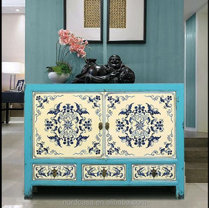 Ba Ngăn Kéo Hai Cửa Nội Thất Phong Cách Cổ Trung Quốc Vẽ Tay Tủ Phòng Khách - Product Image 5