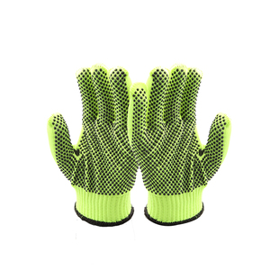 Guantes de trabajo antideslizantes de un solo lado, de PVC, punteados, tejidos a mano - Product Image 4