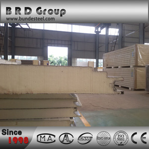 PU superficie de metal de construcción de aislamiento térmico paneles sandwich techo de aluminio placa de calidad HIG H / muro - Product Image 3