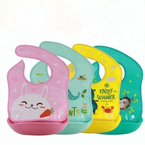 Detachable EVA <strong>Plastic</strong> Waterproof Infant Kids Feeding Baby Silicone <strong>Bib</strong> - Product Image 4