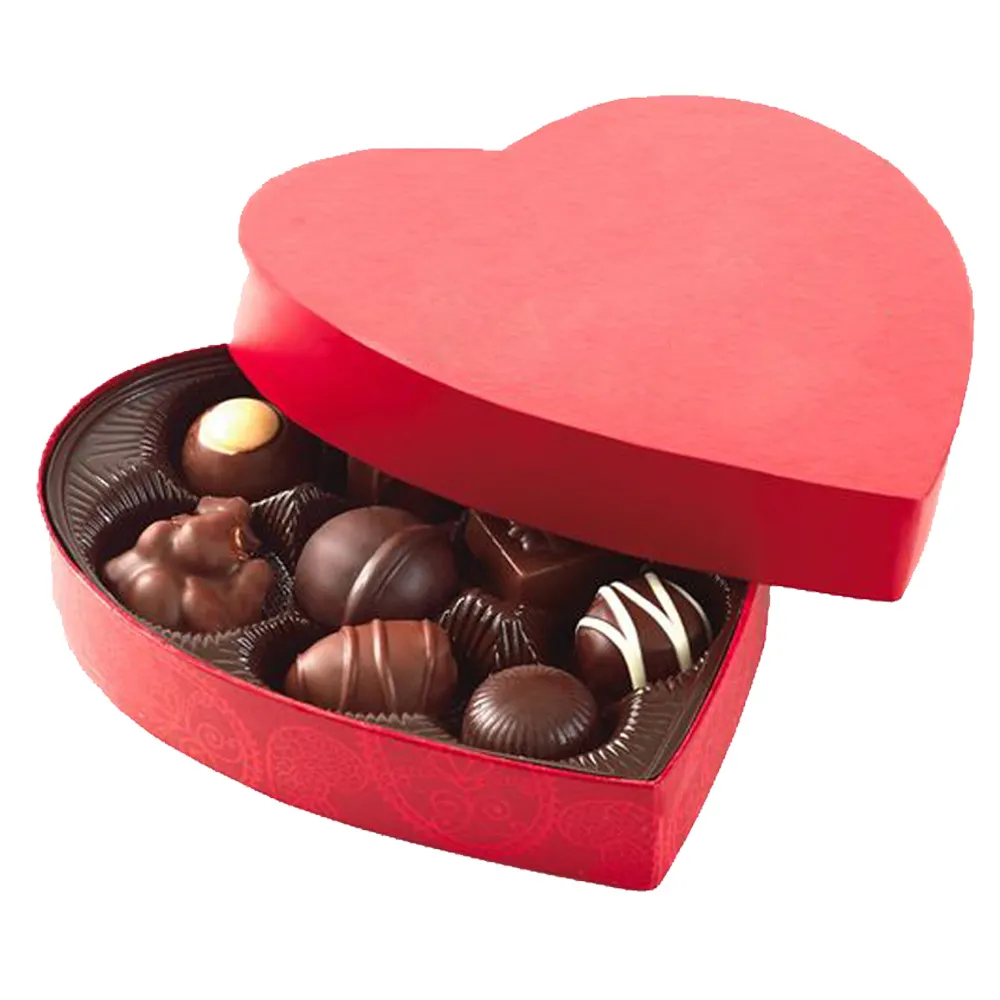 Kotak Kemasan Coklat Berbentuk Hati Kosong/Kotak Kemasan Kustom Coklat/Kotak Kemasan Hadiah Pernikahan Cokelat