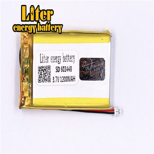 Plug 1,25-2 p <span class=keywords><strong>3</strong></span>,7 V 603448 1200 mAh rechargeable LiPo battery solar Li ion polymer lithium battery with PCM - Product Image 3