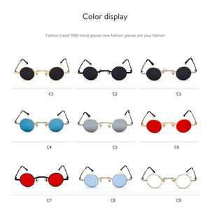 Jaspeer <span class=keywords><strong>sol</strong></span> nuevo Príncipe rock pequeñas gafas de <span class=keywords><strong>sol</strong></span> ronda vintage metal Steampunk sunglass - Product Image 6