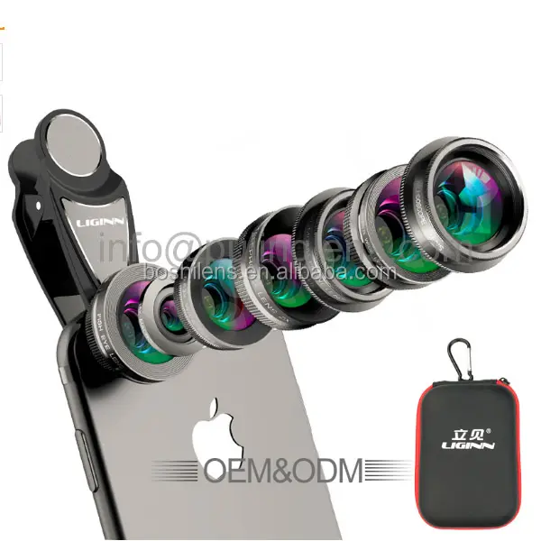 7 in 1 smart phone camera lens Universal clip on cell phone lenses kit for iPhone & android smartphone