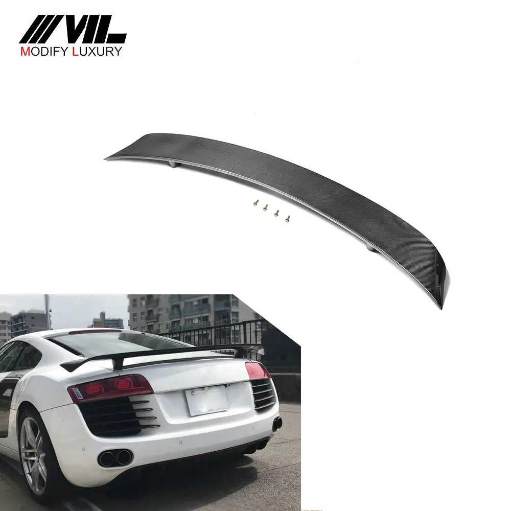 Car Modify Luxury Carbon Custom R8 Tuning Spoiler for Audi wing R8 V8 V10