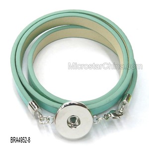 Nouvelle mode café PU en cuir Snap Bracelets - Product Image 6