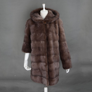 Lujo genuino piel entera de piel de visón <span class=keywords><strong>abrigo</strong></span> largo con capucha - Product Image 4