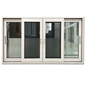 <span class=keywords><strong>Finestra</strong></span> Scorrevole in Alluminio a Quattro Foglie con Doppio Vetro Temperato e Rete Rinforzata - Product Image 2