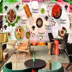 Ristorante fast food pittura decorativa hall soggiorno carta da parati 3D stereo di alta qualità Barbecue negozio murale personalizzato