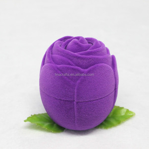 Boîtes <span class=keywords><strong>fantaisie</strong></span> en velours sur mesure, rose <span class=keywords><strong>rouge</strong></span>, fleur, bon marché, bijoux, vente en gros - Product Image 4