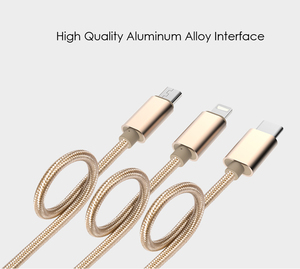 Yj MODE 3 en 1 Micro USB Câble Pour <span class=keywords><strong>iPhone</strong></span> 7 6 6 s Plus 5S <span class=keywords><strong>SE</strong></span> Pour Samsung Xiaomi Meizu - Product Image 2