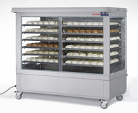 Vitrine chauffante mobile en acier inoxydable avec porte vitrée, pour aliments, à gaz, thermostat réglable, certifiée CE, finition brossée
