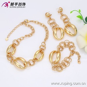 63235 Xuping Juego de Joyería Africana de Placas de Oro de 18k, Joyería de Moda Dubái, Última Moda en Joyería India, Joyería India - Product Image 5