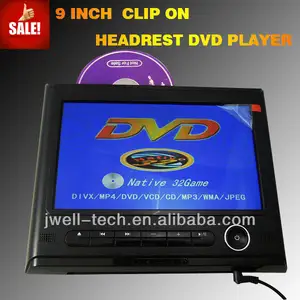 globle super popular 9 pulgadas reposacabezas reproductor de dvd con poco 32 y juegos de soporte 1080p vedio de alta definición