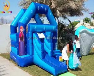 थोक जमे हुए कूद महल बिक्री-सबसे लोकप्रिय बर्फ राजकुमारी जमे हुए inflatable उछाल घर/कूद महल स्लाइड कॉम्बो के लिए बिक्री