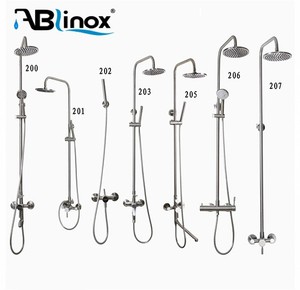 ABLinox Ensemble rideau de douche moderne en acier inoxydable pour salle de bain Système de douche extérieur pour piscine et jardin - Product Image 5