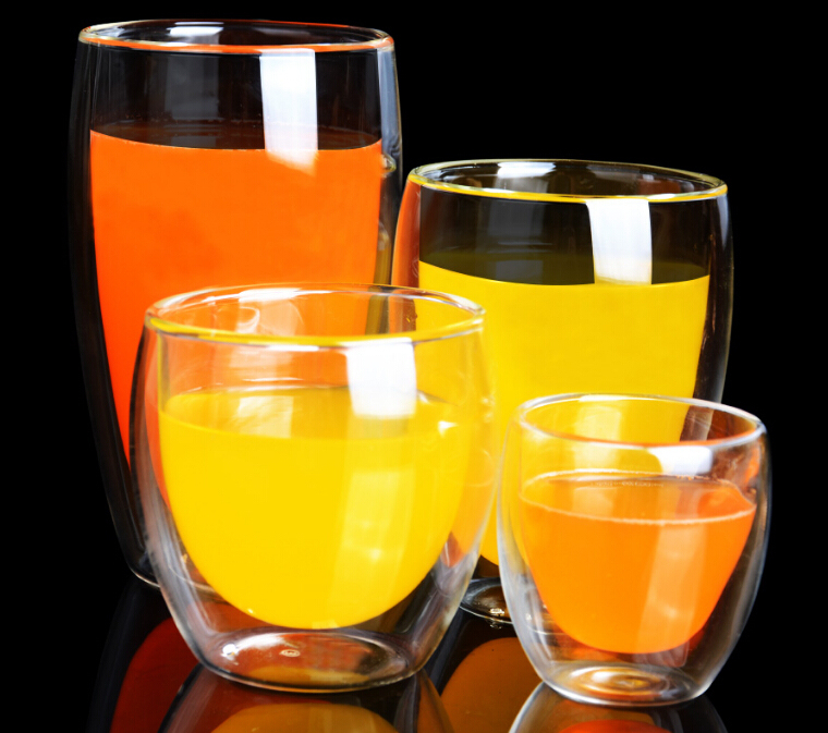 Double-Wall Insulated 15-Ounce Glass Mug For Tea Coffee Latte Dishwasher and Microwave Safe Borosilicate Glass
