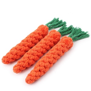 Mainan anjing peliharaan tahan gigit, membersihkan gigi, tali katun, sayur, wortel, mainan anjing piaraan - Product Image 1