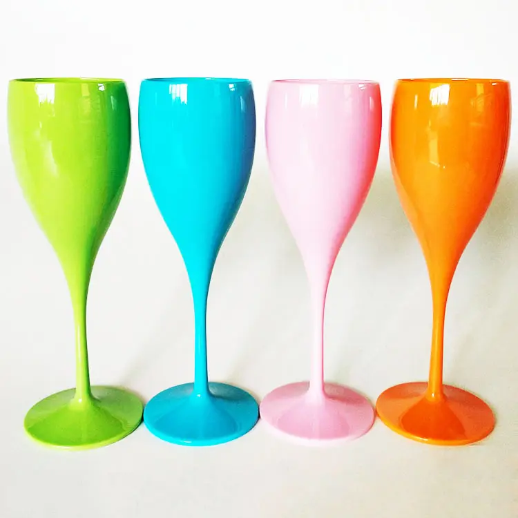 5 oz toptan renk <span class=keywords><strong>uzun</strong></span> saplı plastik kullanımlık şampanya flüt kadehler