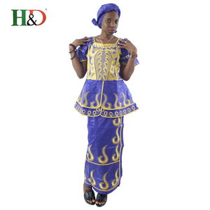 H & D Chaude En Gros Pas Cher Prix Traditionnelle Africaine Derniers Modèles De Vêtements <span class=keywords><strong>Bazin</strong></span> Getzner Pour Dames - Product Image 1