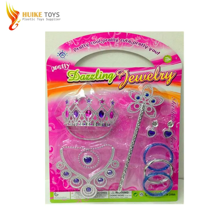 jewelry doll accessories plastic necklace princess crown for kids beauty set toys