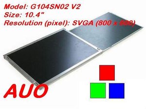 G104SN02 V2 AUO 10,4 inch kleuren TFT-LCD paneel, verhouding 4:3, resolutie 800x600, actief oppervlak 211,2 x 158,4 pixels, pixel pitch 0,264 mm, lcd-scherm - Product Image 3